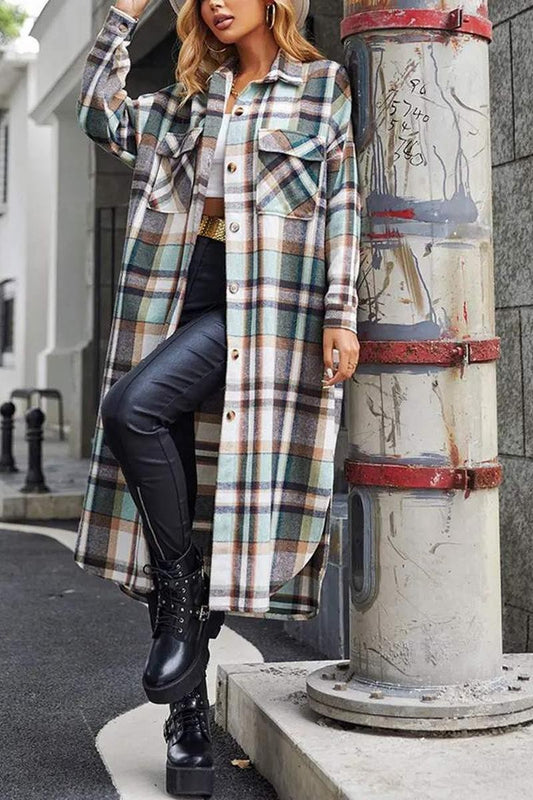 Checked Jacket, Casual Outerwear For Fal