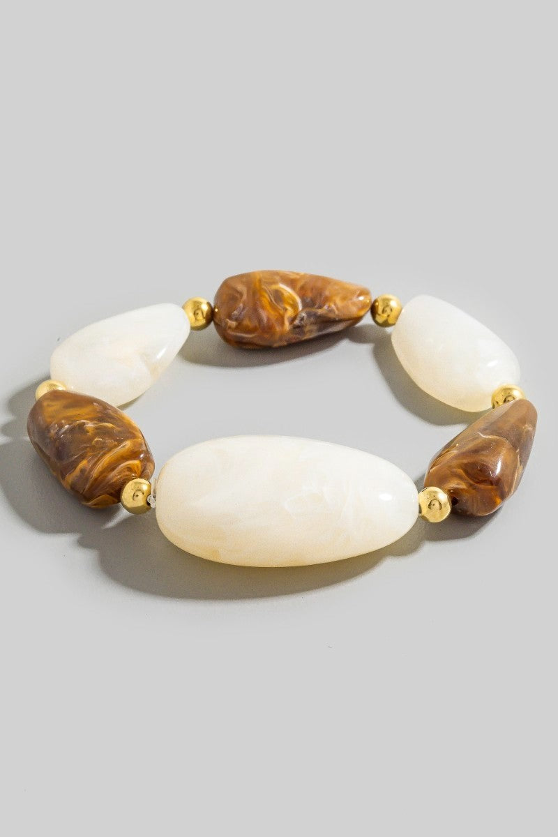 Large Marble Resin Beads Bracelet