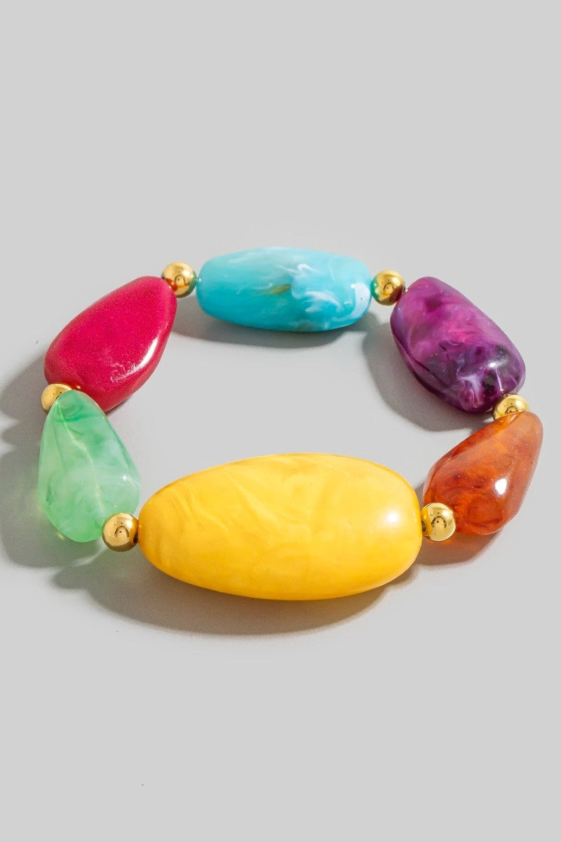 Large Marble Resin Beads Bracelet