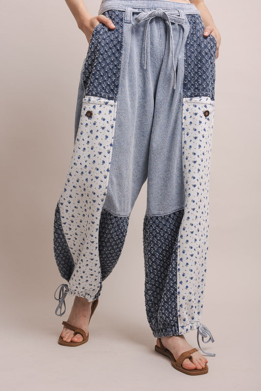 Patchworked Denim Joggers