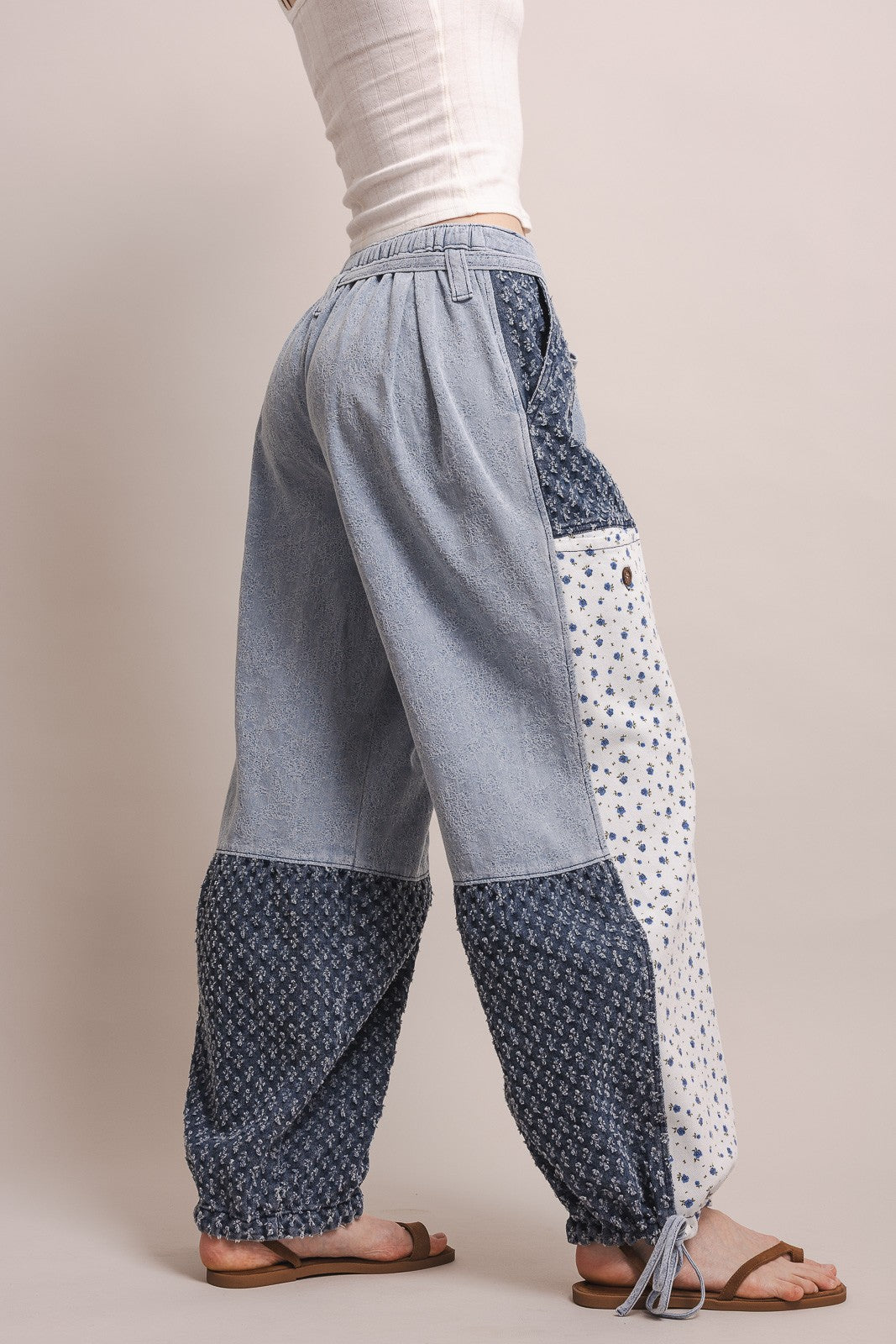 Patchworked Denim Joggers