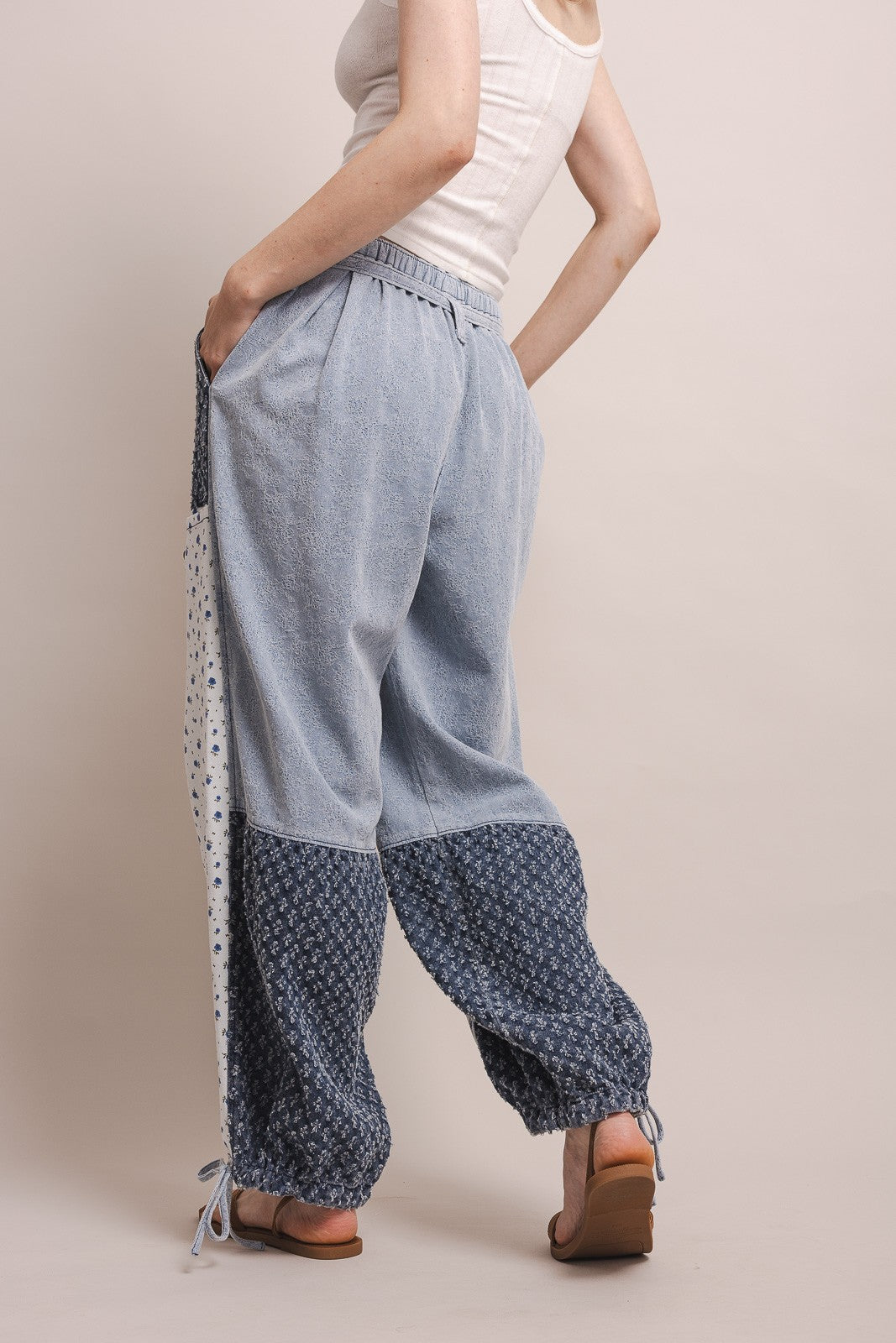 Patchworked Denim Joggers