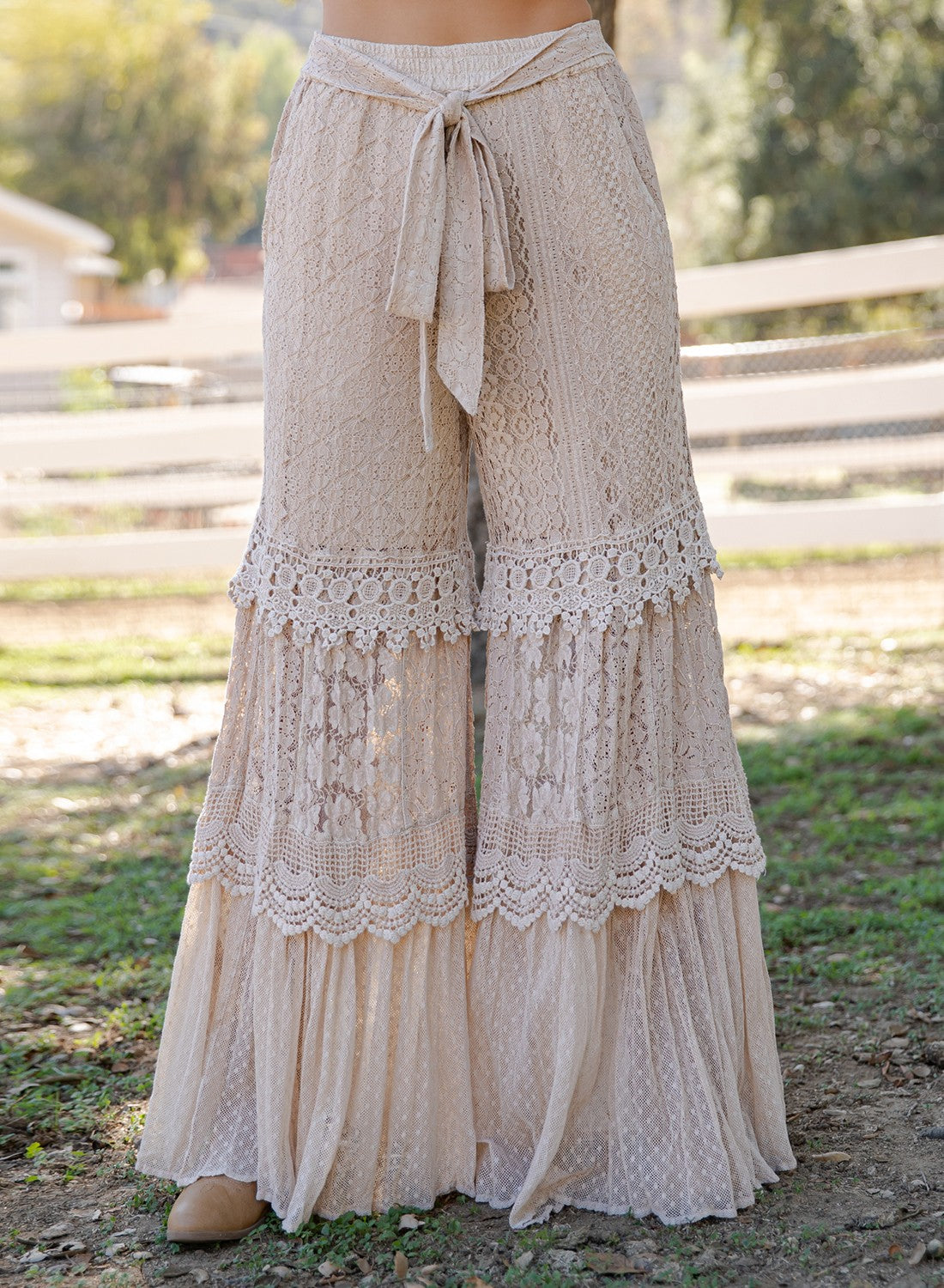 Dream Cloud Pant Tiered Lace & Net Trims