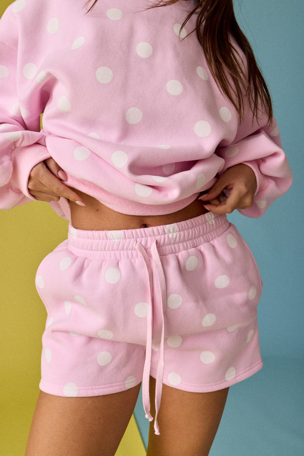 Pink & White polka dot 2 piece set