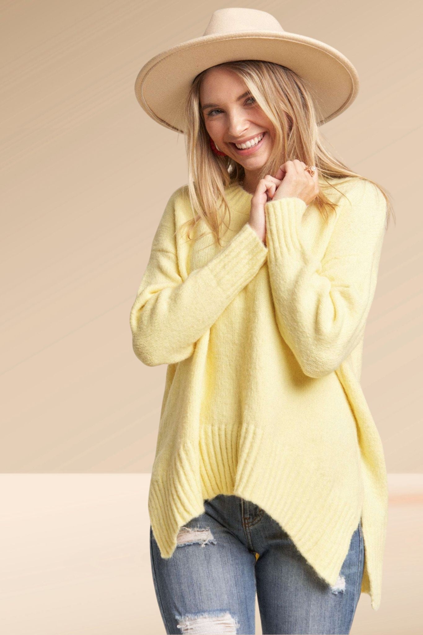 Side Slit Sweater Top