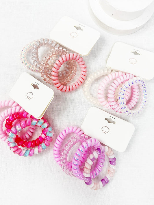 Pink Shades Of Multi Shades Spiral Hair Ties