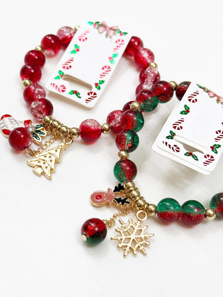 Stretch Christmas Theme Charm Bracelet