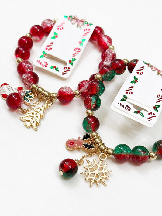 Stretch Christmas Theme Charm Bracelet