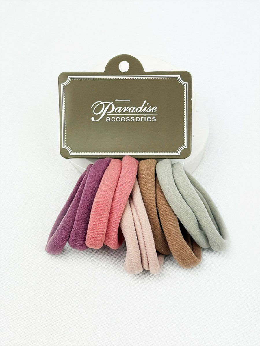 Dusty Color Shades Multicolor Elastic Hair Tie Set