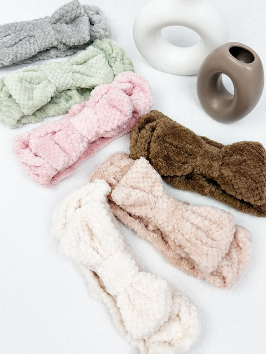 Waffle Texture Bow Spa Headband