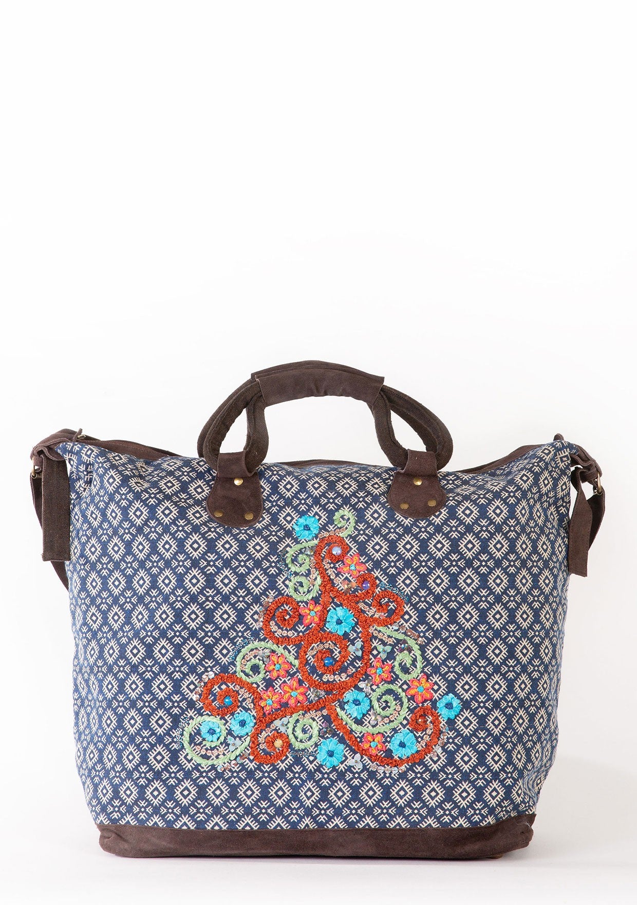 Authentic hand woven & beaded Embroidered Weekender Bag
