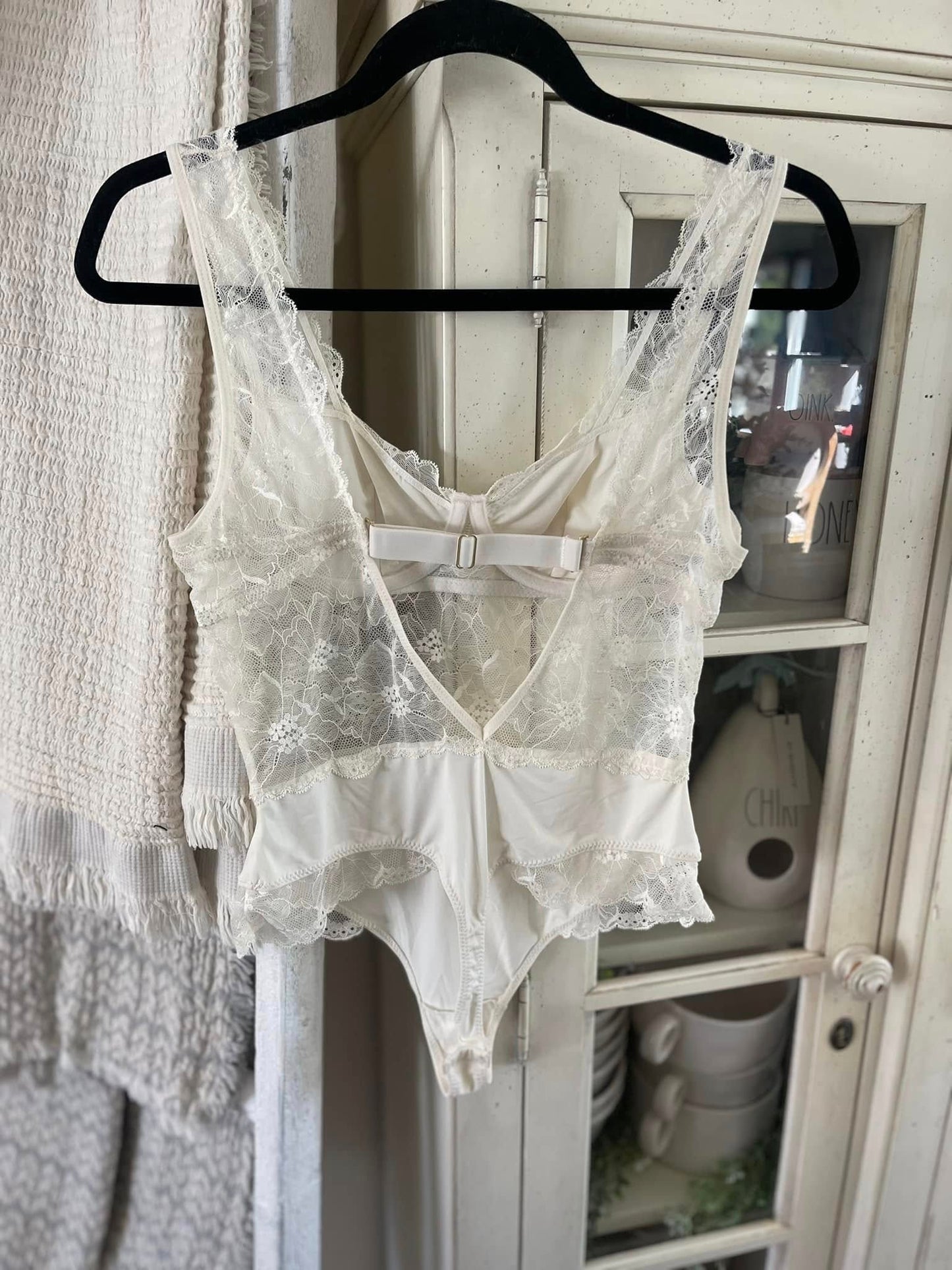 white lace bodysuit