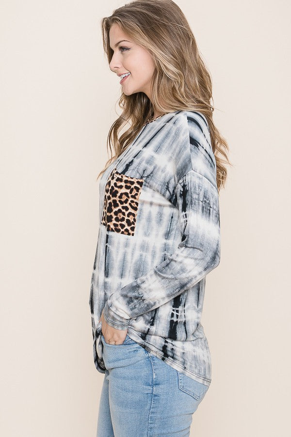 Animal print pocket top