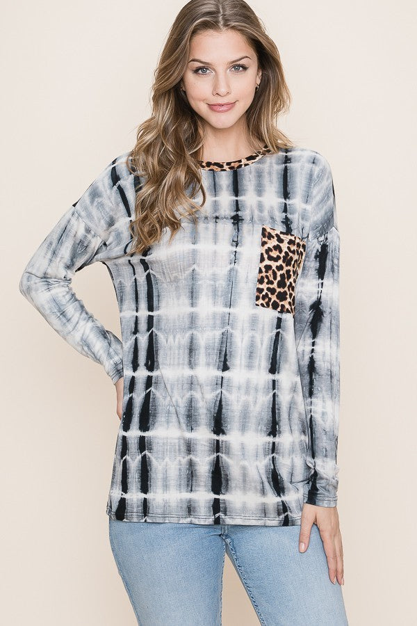 Animal print pocket top