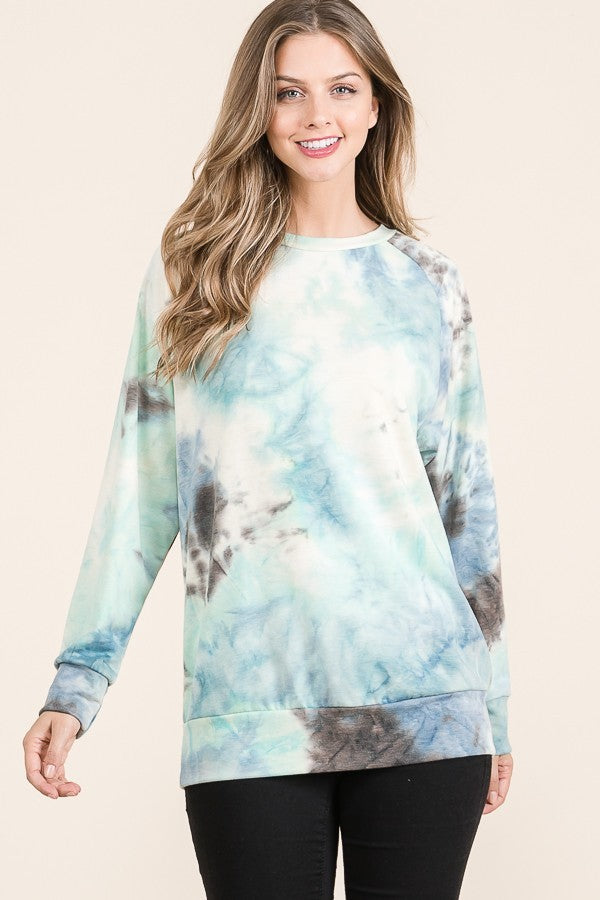 Blue tie dye sweater