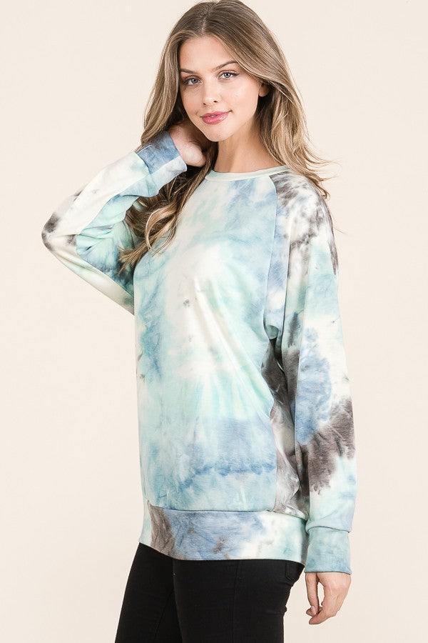 Blue tie dye sweater