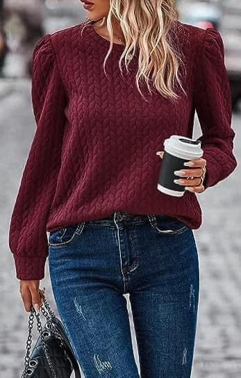 Quilted light weight sweater