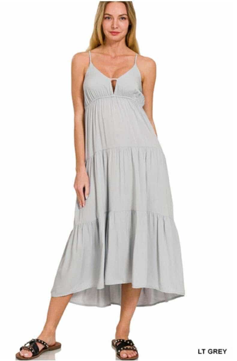 Adjustable strap Summer dress midi