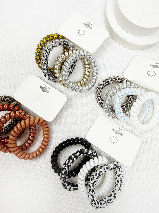 Brown And Black Shades Of Spiral Hair Ties