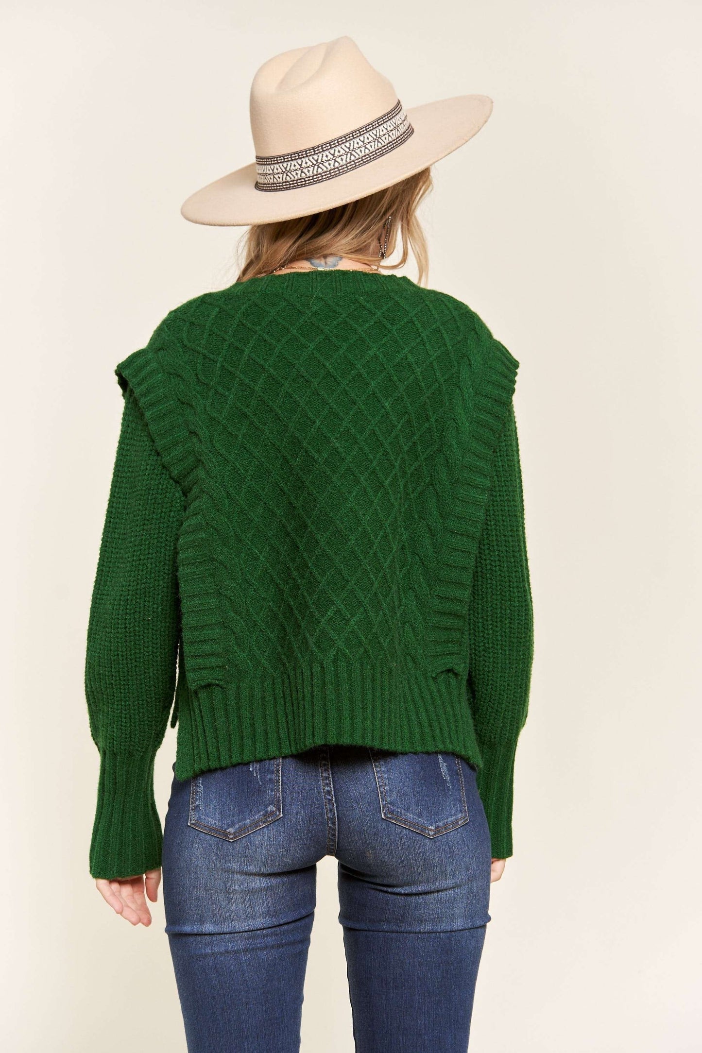 Adorable Sweater W/ Ruffle Detail