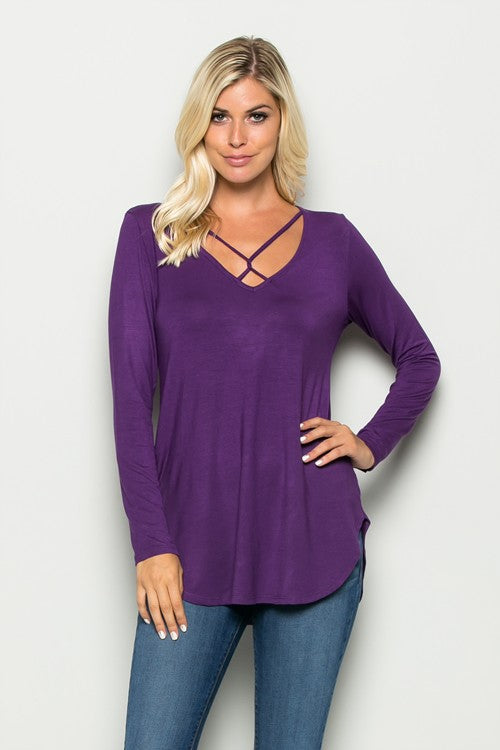 Front Cross Accent Detail Top