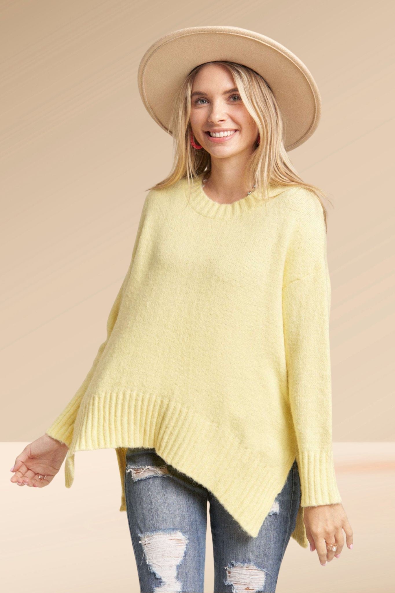 Side Slit Sweater Top