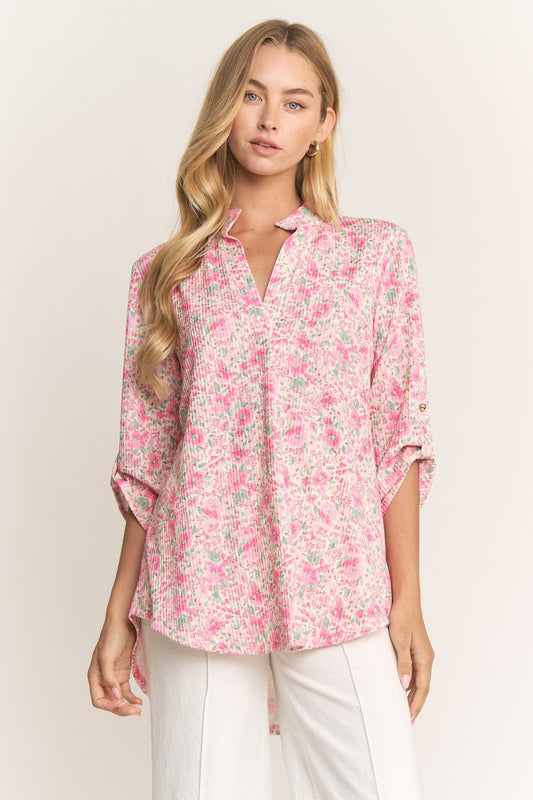 Curvy floral vneck
