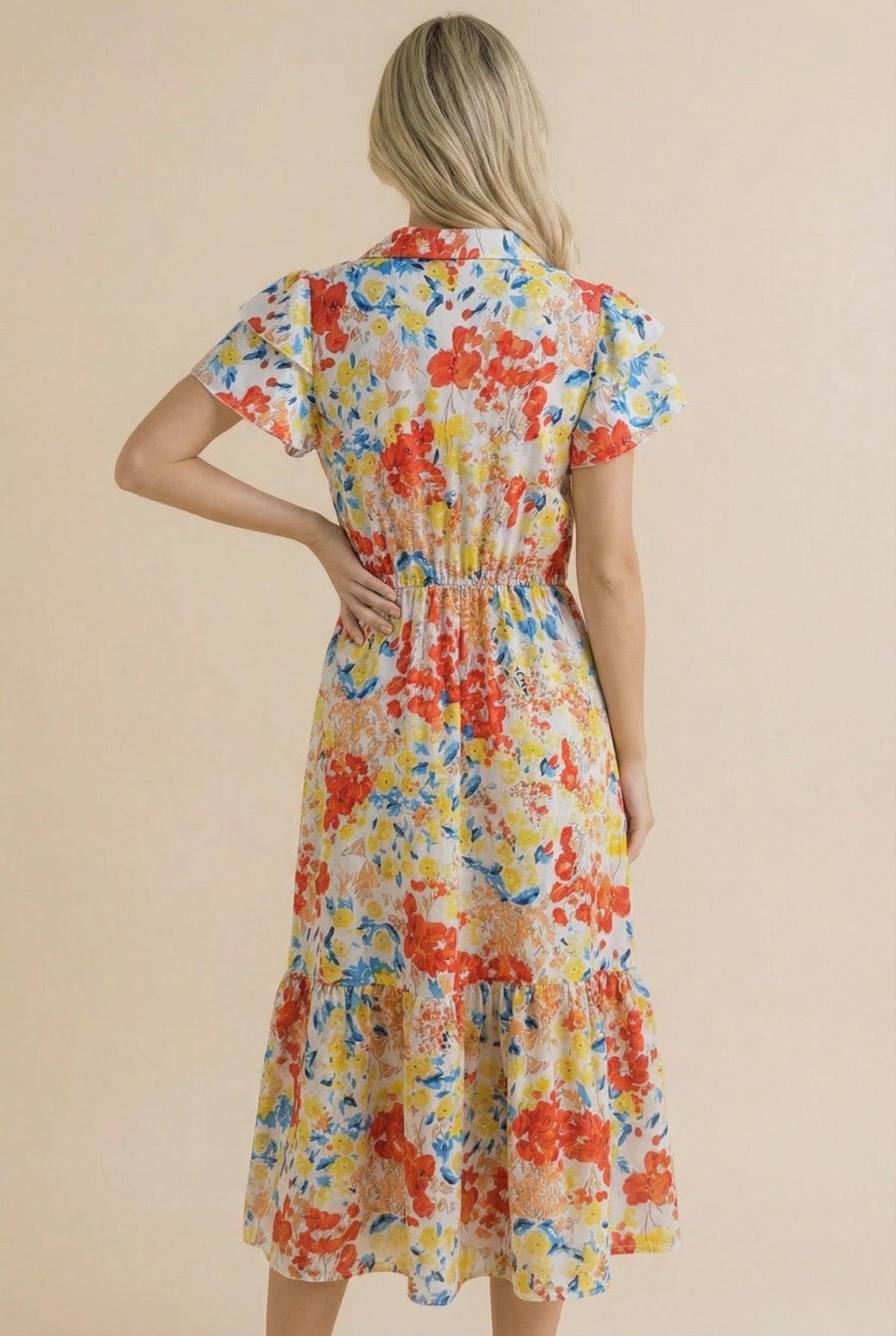 Floral Print Woven Maxi Dress