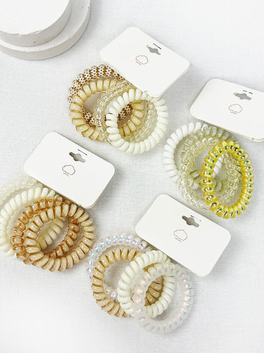 Mix Of Cream Shades Spiral Hair Ties