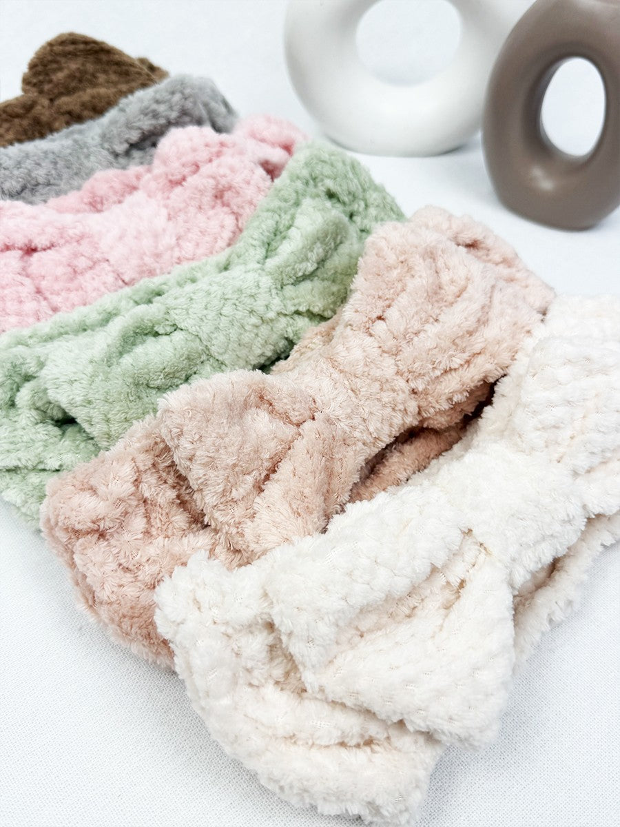 Waffle Texture Bow Spa Headband