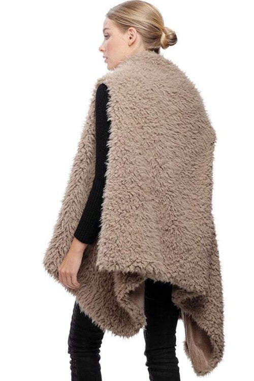 Faux Fur Vest Ruana