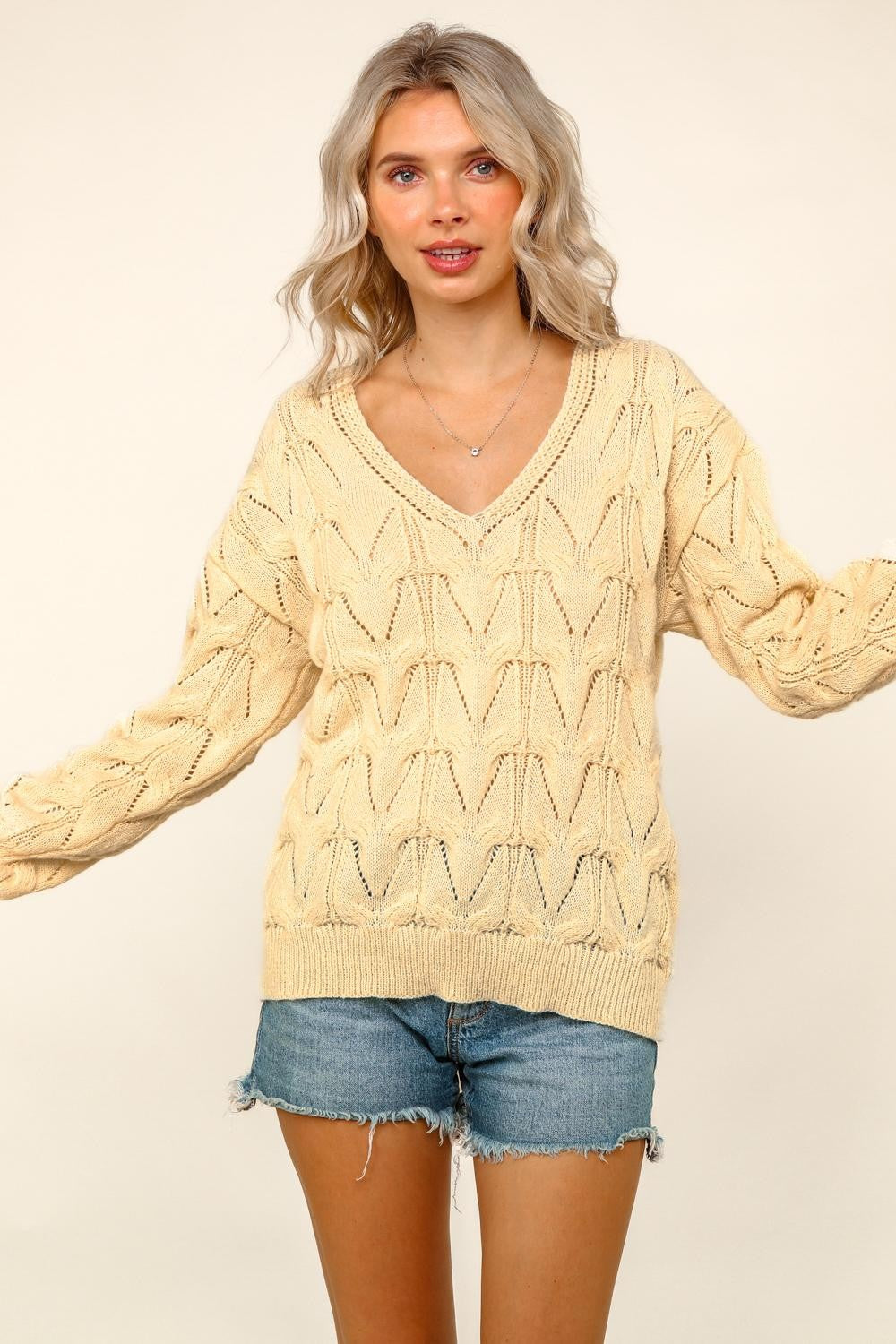 Patterned Sweater Knit Top