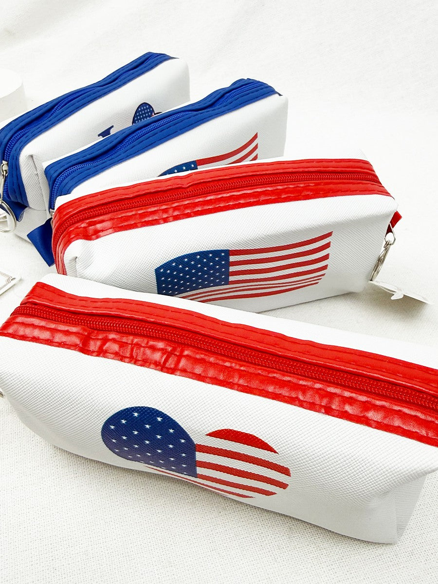 American Flag Print Pouch
