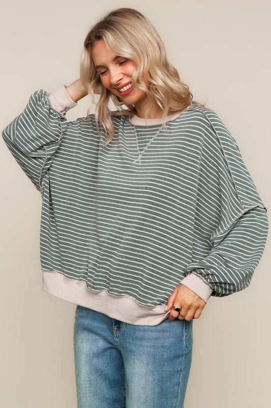 Crew Neck Loose Fit Pullover Knit Top