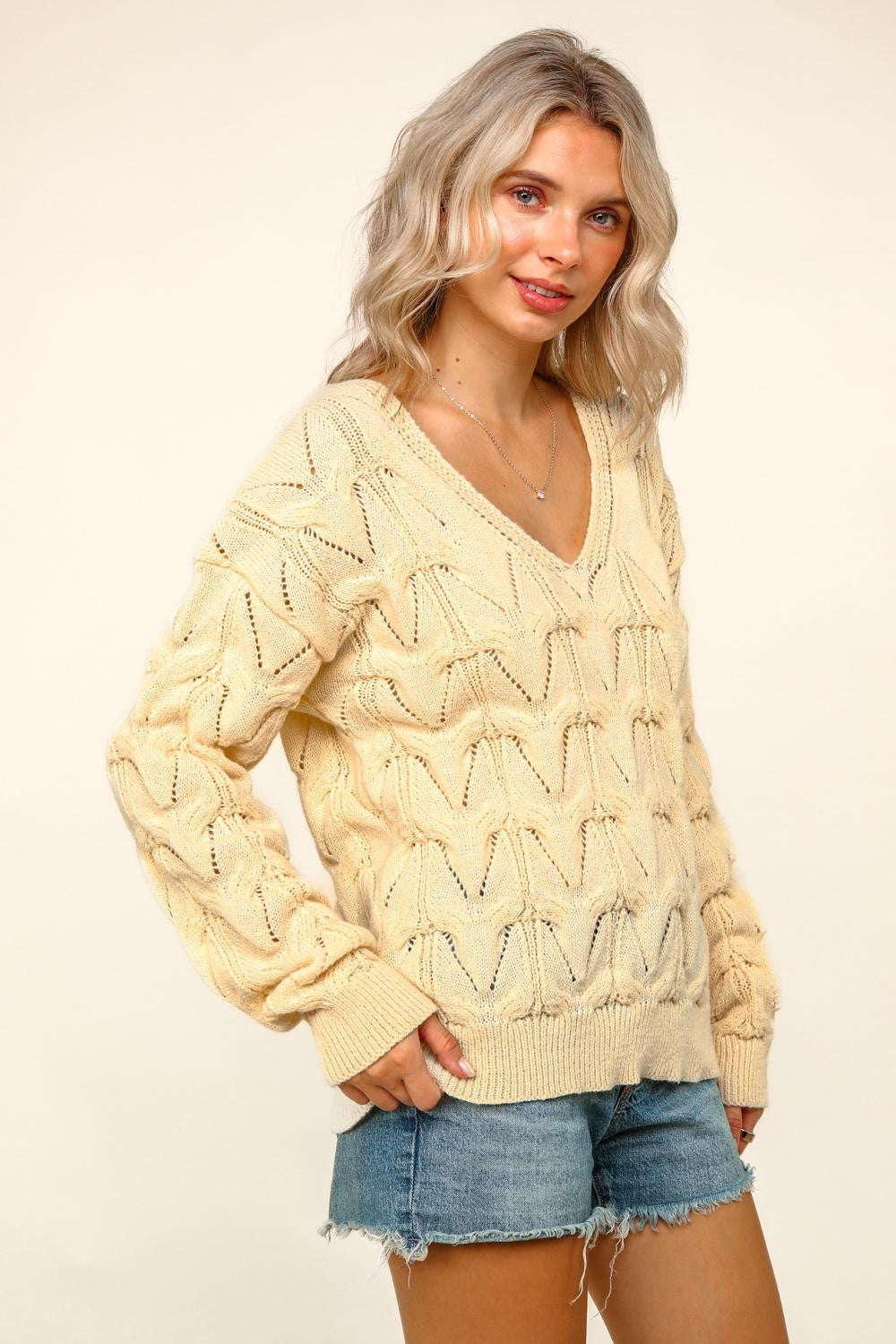 Patterned Sweater Knit Top