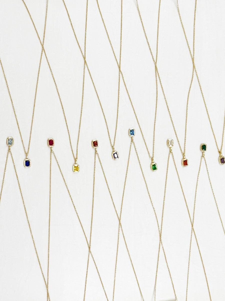 Glass Birthstone Set Necklace