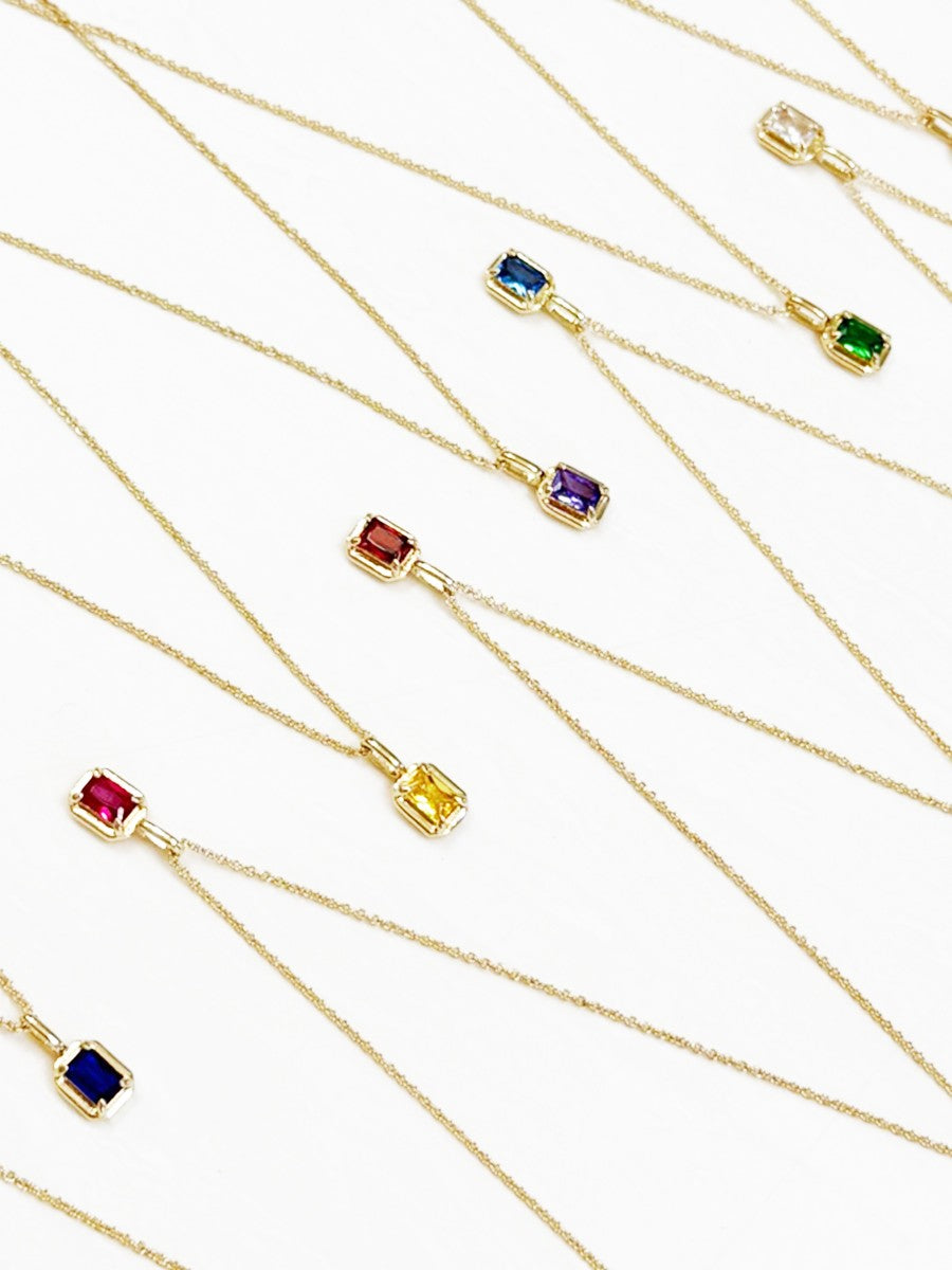 Glass Birthstone Set Necklace