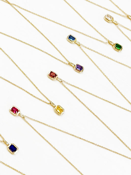 Glass Birthstone Set Necklace
