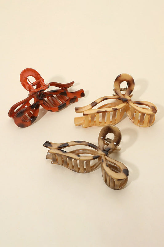Bow Leopard Pattern Hair Claw Clips