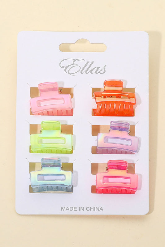 Mini Colorful Square Hair Claw Clips