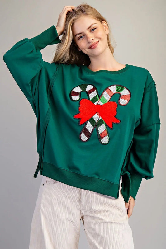 The Candy Cane Kisses Pullover