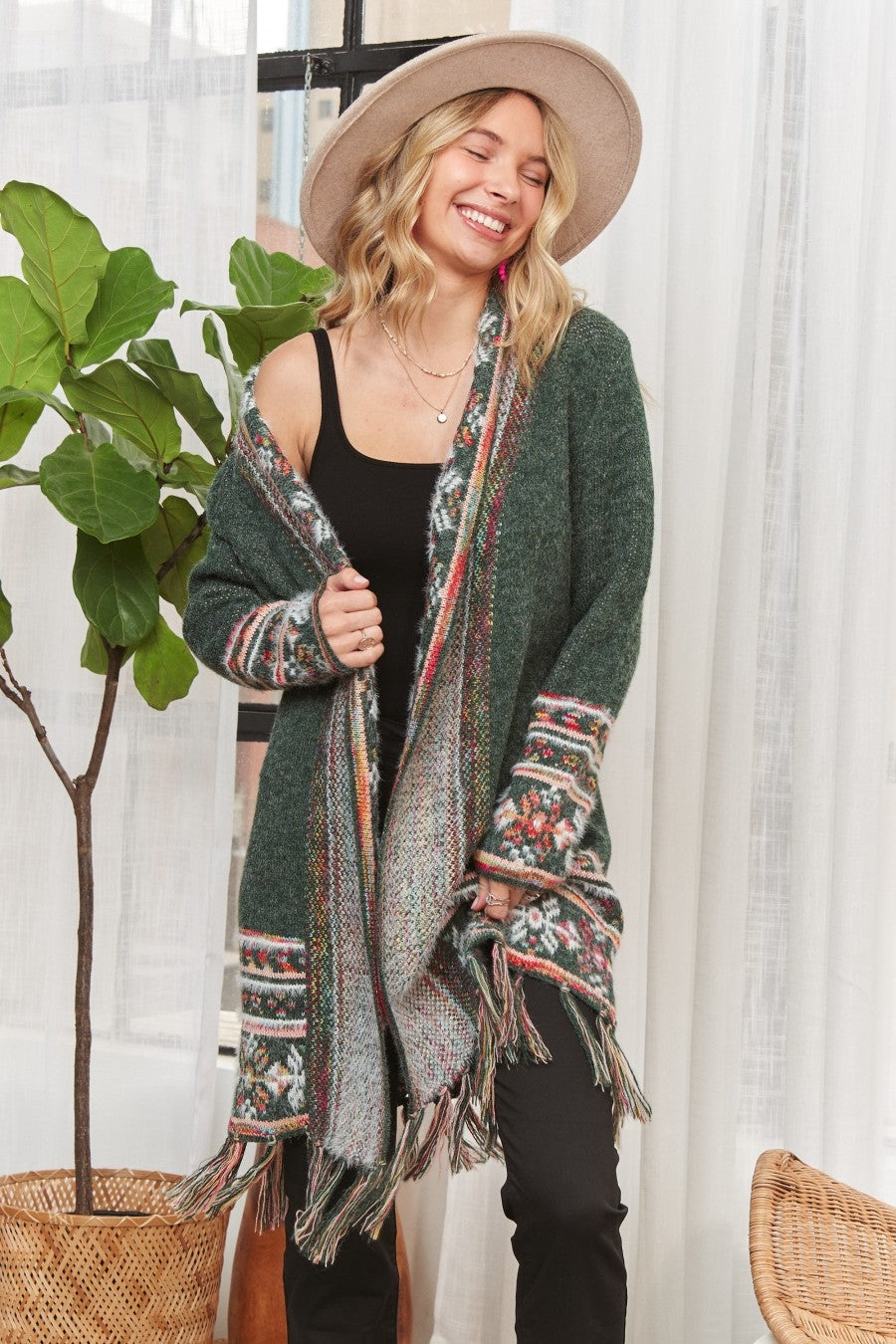Fringe Hem Cardigan