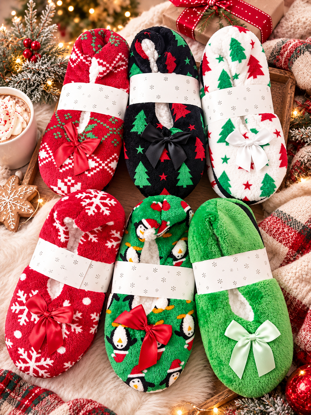 Home for the Holidays Family Slippers