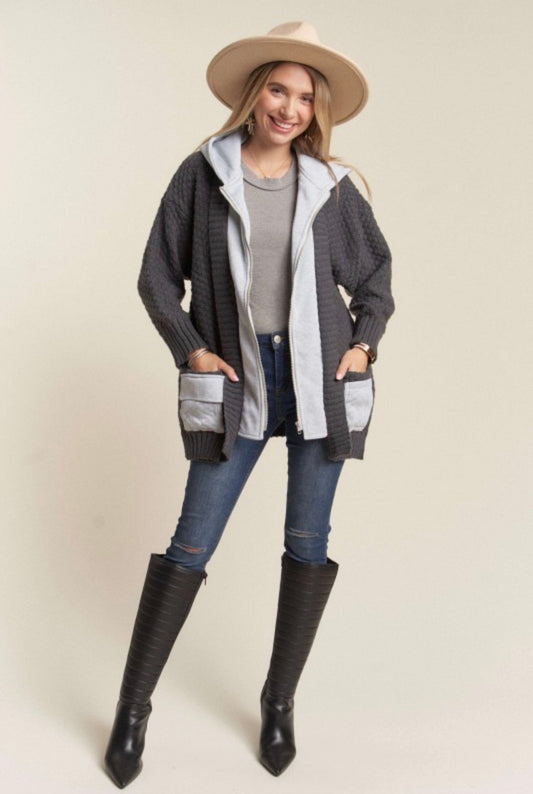 Zip up hoodie cardigan