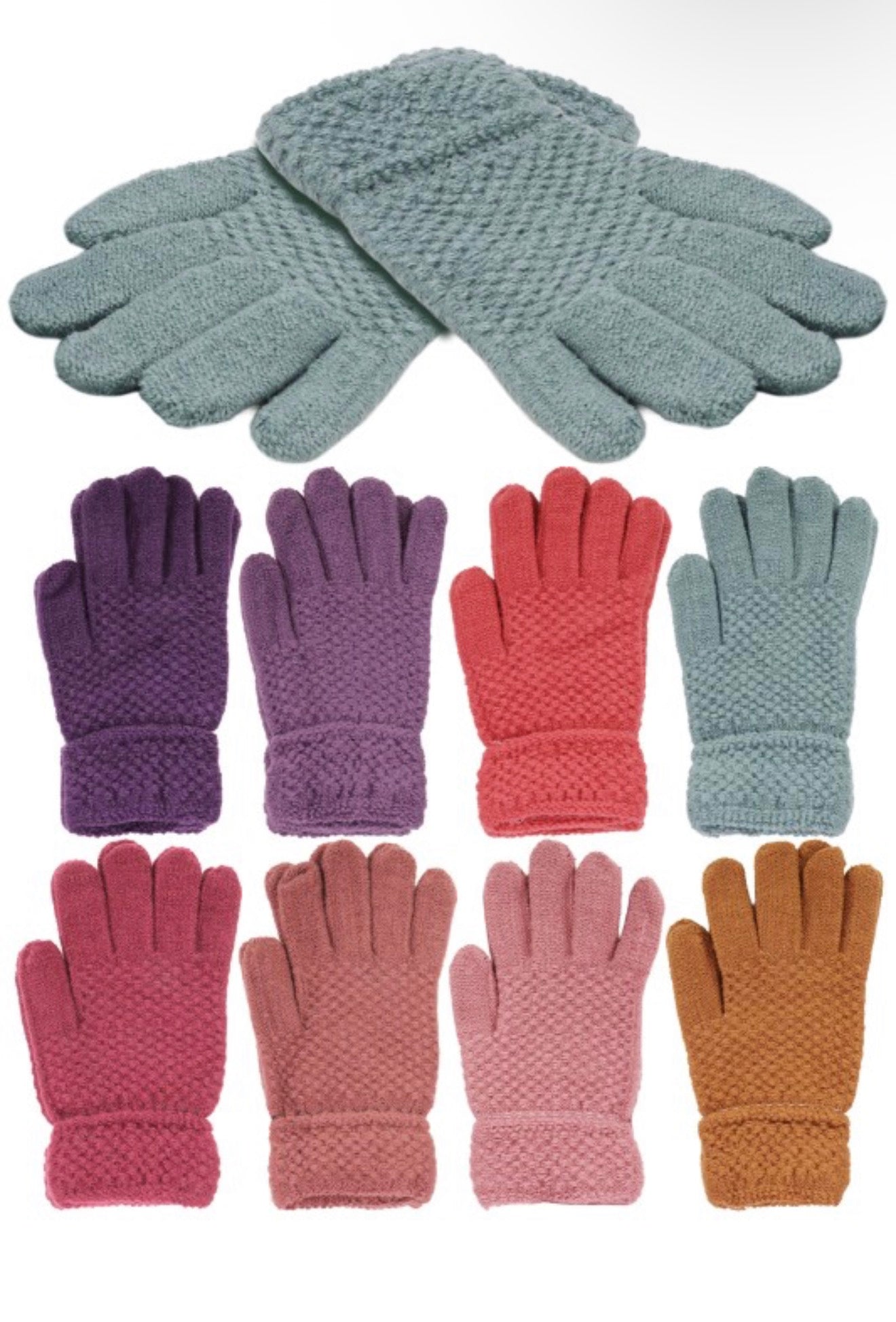 Knit cozy winter gloves