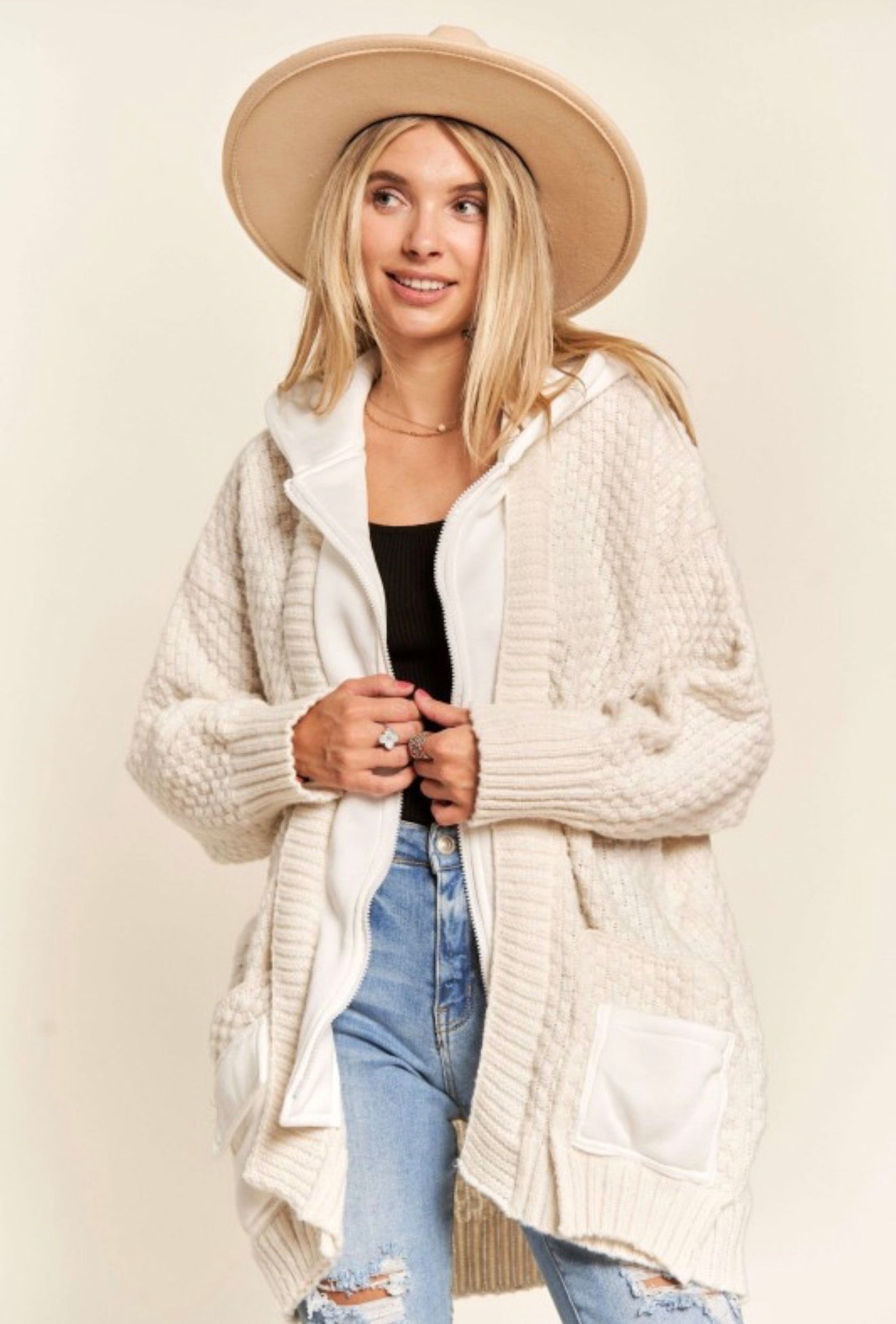 Zip up hoodie cardigan