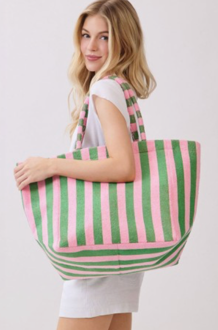 Striped Terry Tote Bag