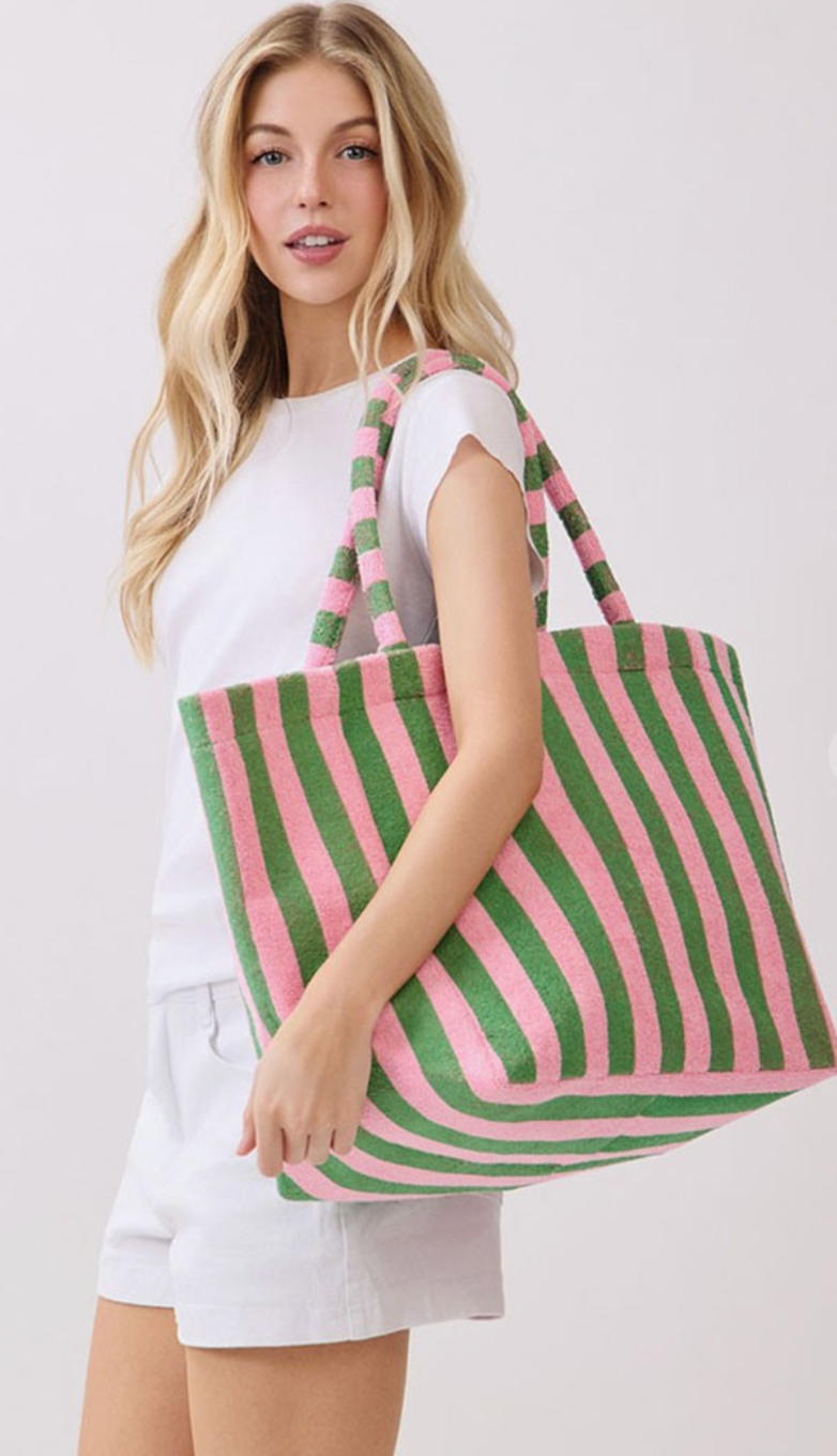 Striped Terry Tote Bag
