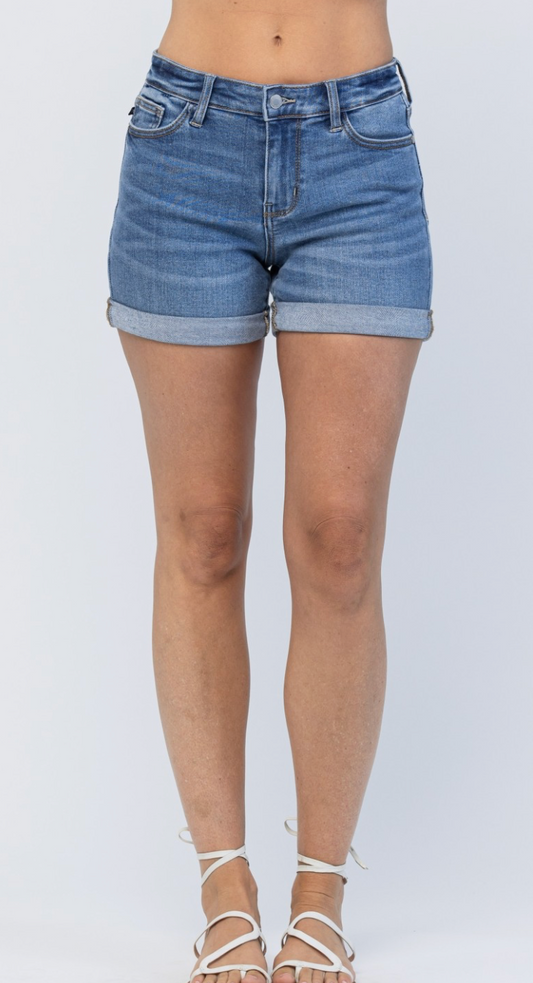 Judy Blue Midrise Cuffed Shorts