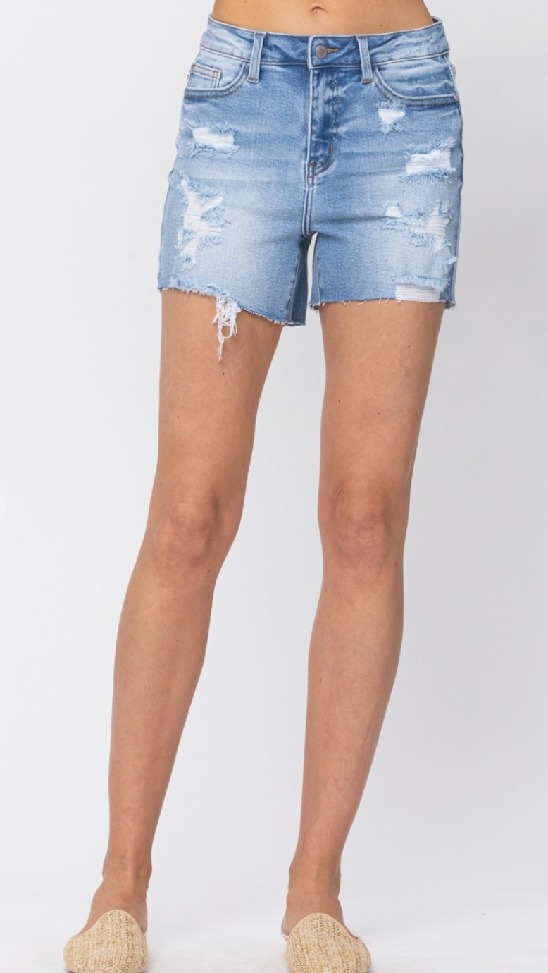 Judy Blue Hi Waist Destroyed Shorts